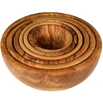 Set of 6 olive wood bowls Universallys